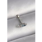 316L Çelik Gümüş Renk Mavi Zirkon Taşlı Tragus Piercing - Tj-Pr1285