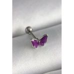 316L Çelik Gümüş Renk Mor Model Tragus Piercing - TJ-PR1287