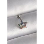 316L Çelik Gümüş Renk Renkli Zirkon Taşlı Yıldız Model Tragus Piercing Vice1395 3648