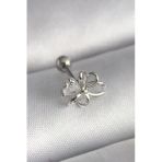 316L Çelik Gümüş Renk Zirkon Taş Detay Kurdele Model Tragus Piercing 5886