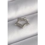 316L Çelik Gümüş Renk Zirkon Taş Detay Yıldız Model Tragus Piercing