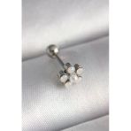 316L Çelik Gümüş Renk Zirkon Taşlı Çiçek Model Tragus Piercing 5886
