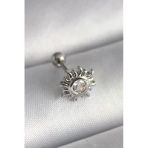 316L Çelik Gümüş Renk Zirkon Taşlı Güneş Tragus Piercing 5886
