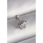316l Çelik Gümüş Renk Zirkon Taşlı Güneş Tragus Piercing