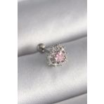 316l Çelik Gümüş Renk Zirkon Taşlı Kalp Tragus Piercing