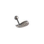 316L Çelik Gümüş Renk Zirkon Taşlı Kanat Tragus Piercing - Lisinya