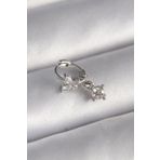 316L Çelik Gümüş Renk Zirkon Taşlı Kelebek Model Sallantı Detay Tragus Piercing - Tj-Pr1299