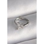 316L Çelik Gümüş Renk Zirkon Taşlı Kelebek Model Tragus Piercing - Lisinya - 001-Renkli