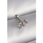 316l Çelik Gümüş Renk Zirkon Taşlı Kurdele Tragus Piercing