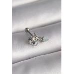 316L Çelik Gümüş Renk Zirkon Taşlı Sallantı Detay Tragus Piercing - Tj-Pr1361