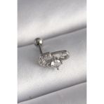 316L Çelik Gümüş Renk Zirkon Taşlı Toplu Iğne Tragus Piercing - Lisinya