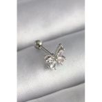 316L Çelik Gümüş Renk Zirkon Taşlı Tragus Piercing - TJ-PR1233