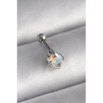 316L Çelik Gümüş Renk Zirkon Taşlı Tragus Piercing - Tj-Pr1243