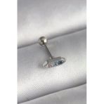 316L Çelik Gümüş Renk Zirkon Taşlı Tragus Piercing - Tj-Pr1285