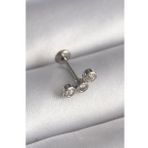 316L Çelik Gümüş Renk Zirkon Taşlı Tragus Piercing - TJ-PR1349