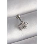 316L Çelik Gümüş Renk Zirkon Taşlı Yıldız Model Tragus Piercing - Tj-Pr1297