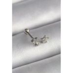 316L Çelik Gümüş Renk Zirkon Taşlı Yıldız Tragus Piercing 5886