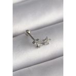 316L Çelik Gümüş Renk Zirkon Taşlı Yıldız Tragus Piercing - Lisinya