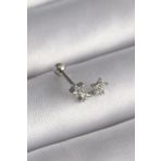 316l Çelik Gümüş Renk Zirkon Taşlı Yıldız Tragus Piercing