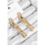 316L Çelik Sallantılı Tifany Model Gold Renk Kadın Küpe - Lisinya - 001-Renkli