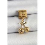 316L Çelik Sallantılı Zirkon Taşlı Fiyonk Model Gold Renk Nomination C316L Çelik Sallantılı Kiraz Model Gold Renk Nomina