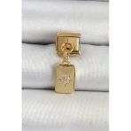 316L Çelik Sallantılı Zirkon Taşlı Kutup Yıldızı Figürlü Dikdörtgen Model Gold Renk Charm