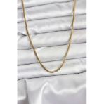 316L Çelik Zincir Gold Renk 60 Cm Yılan Zincir Kadın Kolye - Tj-Bko10682