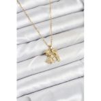 316L Çelik Zincir Gold Renk Erkek Kız Model Kadın Kolye - Tj-Bko10617