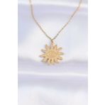 316L Celik Zincir Gold Renk Goz Gunesi Tasarimli Kolye - Tj-Bko8734