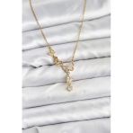 316L Çelik Zincir Gold Renk Model Kadın Kolye - Tj-Bko10676