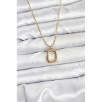 316L Çelik Zincir Gold Renk Model Kadın Kolye - Tj-Bko10688