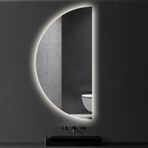 32" 39" 47" Yarım Daire Çerçevesiz Banyo Aynası, 3 Renkli Işık, Akıllı Yarım Ay Duvara Monte Edilebilir Buğu Önleyici Tam Boy Kısılabilir (Sol Kesim, 39x20 inç) (Sağ Kesim 47x24 inç)