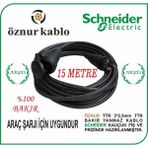 3*2.5 Ttr Bakır 15 Metre Schneider Kaucuk Prizli Uzatma Kablosu Araç Şarjı Için Uygundur - Siyah