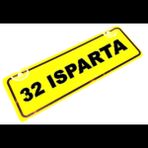 32 ISPARTA Yazılı Sarı Dekor Plaka Sök Tak Pratik yeni nesil