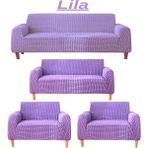 3+2+1+1 Bürümcük Eteksiz, Lastikli, Esnek, Yıkanabilir Koltuk, Kanepe, Çekyat Takımı Örtüsü/kılıfı - Lila - 180 x 230 cm