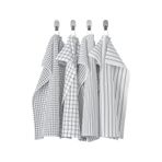 32250052 Ikea 4Lü Mutfak El Havlusu Meridyendukkan Beyaz-Gri Pamuk 45X60 Cm 4Adet Kurulama Bezi Gri Diğer