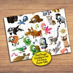 32436 Değişik Hayvan Figürleri Çocuklara Özel Puzzle Yapboz Tablo