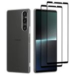 32nd Şeffaf Jel Serisi - Ultra İnce, Şeffaf TPU Kılıf 2 X Sertleştirilmiş Camdan Ekran Koruyucu Folyo Sony Xperia 1 V (2023) için - Şeffaf