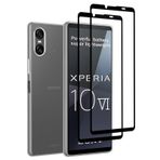 32nd Şeffaf Jel Serisi - Ultra İnce, Şeffaf TPU Kılıf 2 X Sertleştirilmiş Camdan Ekran Koruyucu Folyo Sony Xperia 10 VI (2024) için - Şeffaf