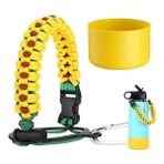 32OZ-40OZ Sarı Hkna Paracord Saplı ve Silikon Bootie Uyumlu Hydro Flask Geniş Ağızlı Su Şişesi, Pusula+Düdük+, 32OZ-40OZ) (Yurt Dışından) - Renkli