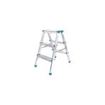 3+3 ÇİFT BASAMAKLI ALÜMİNYUM METAL MERDİVEN YÜKSEKLİK = 69CM BAŞ GENİŞLİK = 8CM (5440)