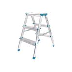 3+3 ÇİFT BASAMAKLI ALÜMİNYUM METAL MERDİVEN YÜKSEKLİK = 69CM BAŞ GENİŞLİK = 8CM