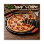 33 cm Delikli Pizza Tepsisi - Yapışmaz Seramik Kaplama, Döküm Alüminyum Yuvarlak Fırın Tepsisi - Çıtır Tabanlı Profesyonel Pizza Kalıbı (Pfoa/ptfe Içermez) - Option-1 - --