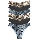 330 Kadın Dikişsiz Lazer Brazilian 6'lı Külot Paketi, V1- Leopar x2, Siyah x2, Pars Leopar x2, L-XL