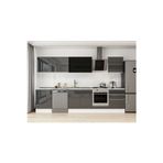 330X210 Cm High Gloss Mutfak Dolabı M-E90S60S60-3 High Gloss | Antrasit - Suntalam