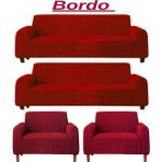 3+3+1+1 Bürümcük Eteksiz, Lastikli, Esnek, Yıkanabilir Koltuk, Kanepe, Çekyat Takımı Örtüsü/kılıfı - Bordo - 180 x 230 cm