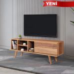 3332 Ela 130 Cm ( Ahşap Ayaklı) Tv Ünitesi , Söğüt , Tv Sehpası , Salon , Oturma Odası