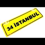 34 İSTANBUL Yazılı Sarı Dekor Plaka Sök Tak Pratik yeni nesil