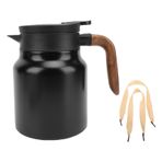 34 Oz Termal Kahve Karaafe, Vakum Yalıtımlı Çay Tenceresi Filtre Isıya Tutulma Yalıtımlı Termal Kahve İçecek Sürahi Dispanser Sıcak Su, Soğuk Su, Çay (mat siyah)