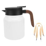 34 Oz Termal Kahve Karaafe, Vakum Yalıtımlı Çay Tenceresi Filtre Isıya Tutulma Yalıtımlı Termal Kahve İçecek Sürahi Dispanser Sıcak Su, Soğuk Su, Çay (WHITE)
